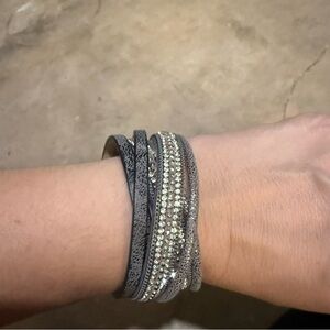 Elegant Silver and Black Bracelet